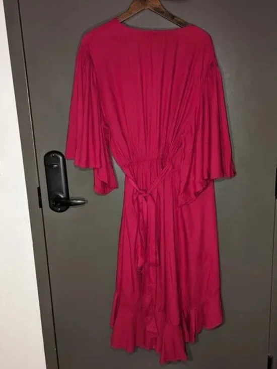 NWT Dani Marie Gabrielle Short Sleeve Wrap Dress in French Plum, size 14 - Picture 5 of 6